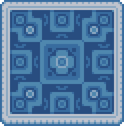 Blue A medium sized blue ornate rug with a square shape.