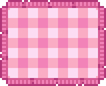 Pink A cute pink gingham picnic blanket.